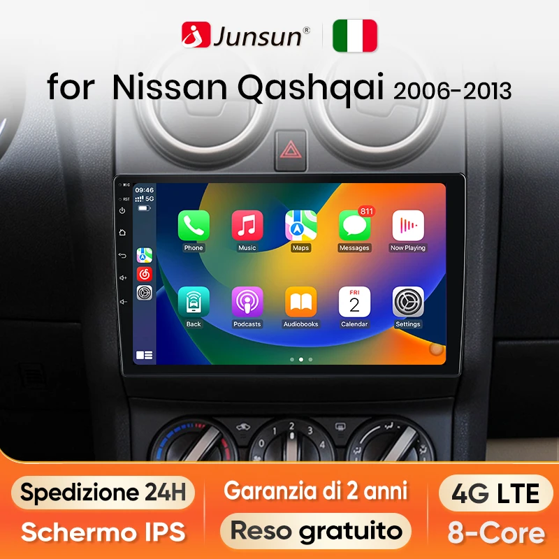 Junsun Android Radio Autoradio For Nissan Qashqai J10 2006 - 2013 Car Intelligent Systems for Apple Carplay Multimedia GPS Italy
