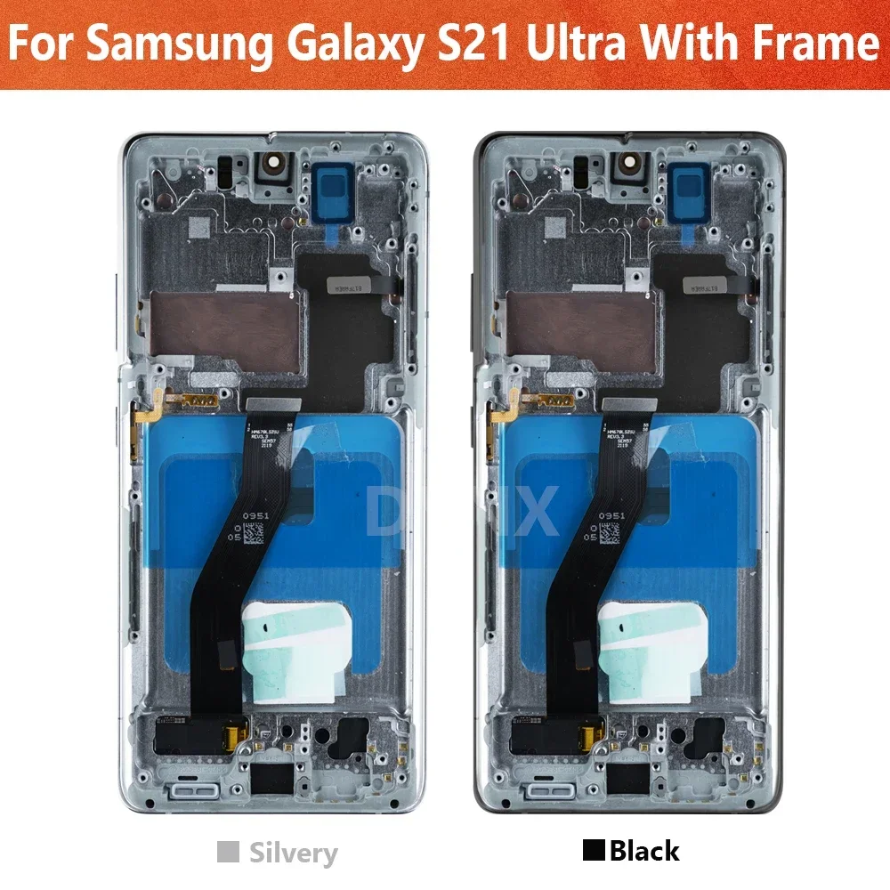 6.8\'\' AMOLED LCD Display For Samsung Galaxy S21 Ultra 5G G998F G998B LCD Display Assembly Touch Screen SM-G998 With Frame Cover