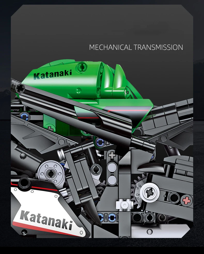 Technischer 1:14 Motorrad-Baustein Japan ZX-10R Motorrad-Konstruktionsmodell Bausteine Motorrad-Spielzeug Sammlung für Geschenke – Detail 4