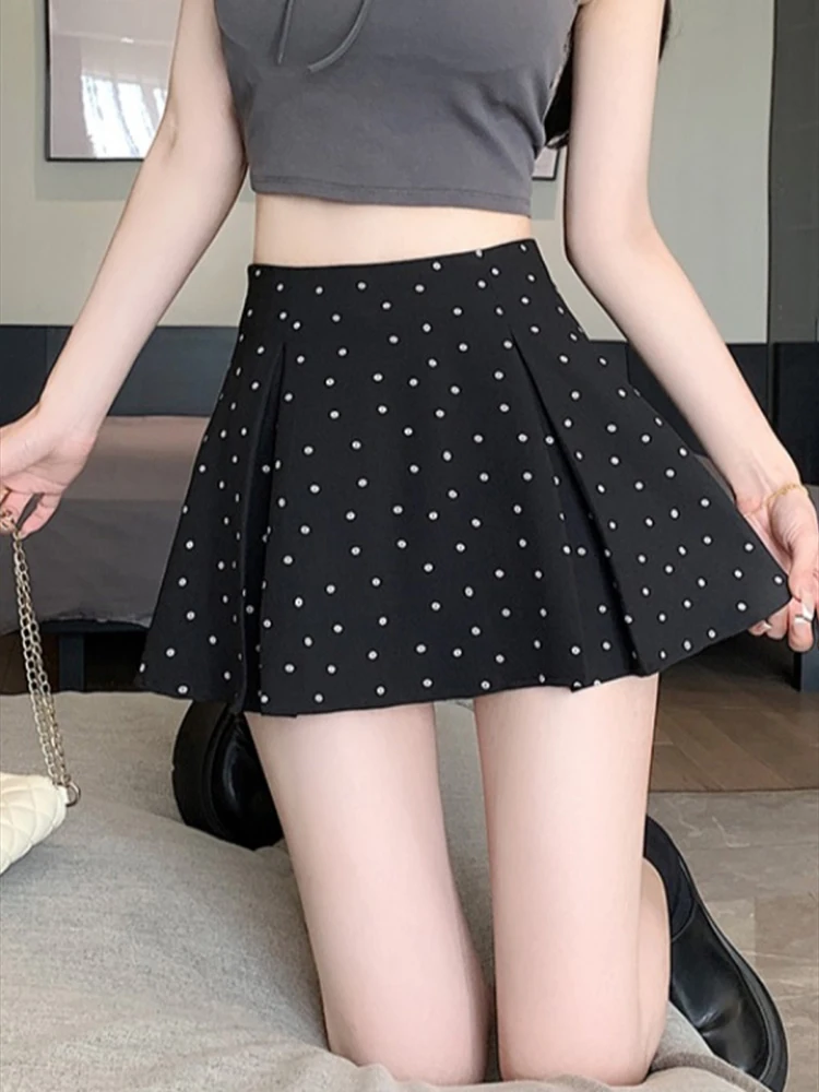 Jupe longue coréenne avec nœud pour femmes, décontractée, couleur unie, ligne A, taille haute, midi, rose, blanc, collection été 2024