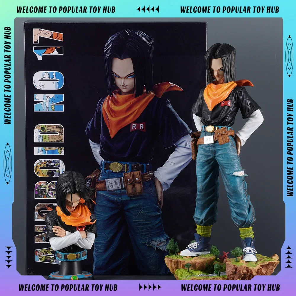 New 29CM Anime Dragon Ball Z Android 17 GK Figure PVC Action Figures Collection Model Statue Custom Ornament Toys Children Gifts