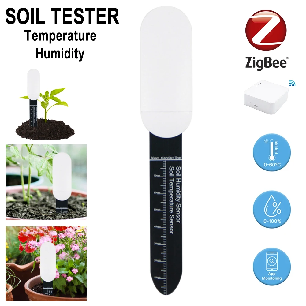 

Zigbee датчик влажности почвы, тестер влажности и температуры, сад, домашняя автоматизация, детектор орошения, измерительный прибор, поддержка домашнего помощника