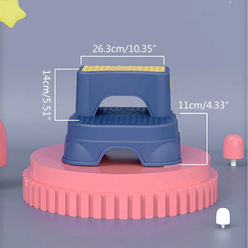 Kids Step Stool Child Safety Two Step Stools Bathroom Toddler Toilet Potty Training Step Stools with Pads