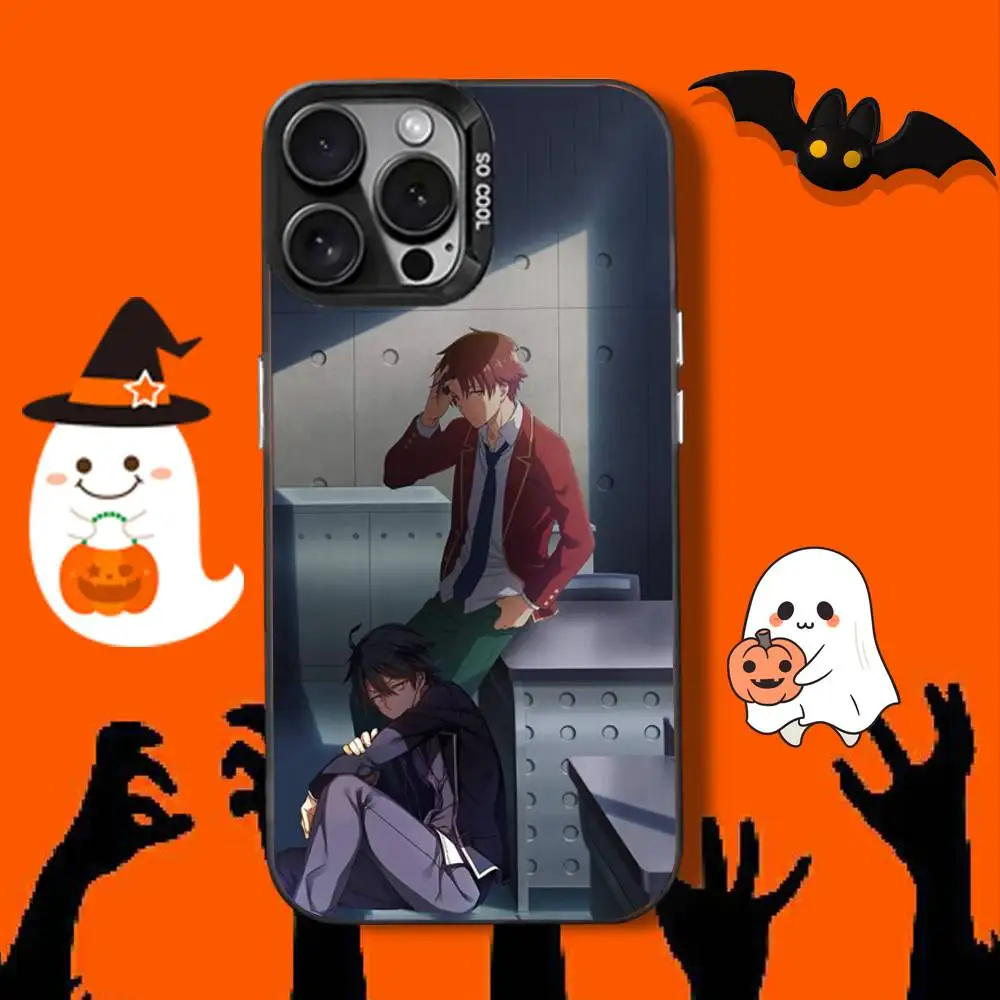 Classroom Of T-The Elite-es Funda de teléfono para iPhone 16,12,13,17,15,1,11,Mini,Pro,SE,XS,MAX,Funda de silicona negra mate