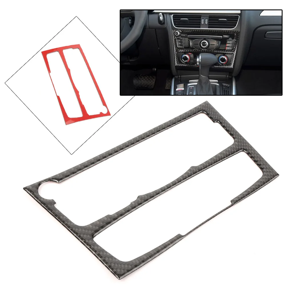 Car Carbon Fiber Interior Dashboard Console CD Panel Cover For Audi A4 B8 A5 ES