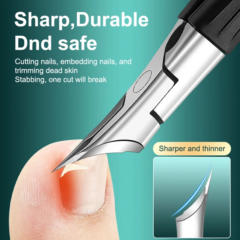 1pc Slanted Pointed Spring Nail Clipper Anti-Splash Ingrown Portable High Quality Toenail Fingernail Trimmer Manicure Tools