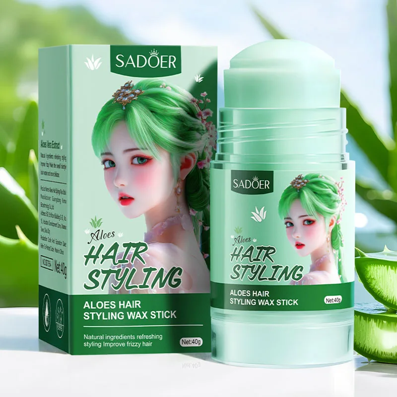 عصا شمع لتصفيف الشعر من SADOER تحسين مشاكل مجعدة مجعدة وتنعيم الحواف المكسورة ومضادة للتجعد كريم جل للشعر الصلب #1