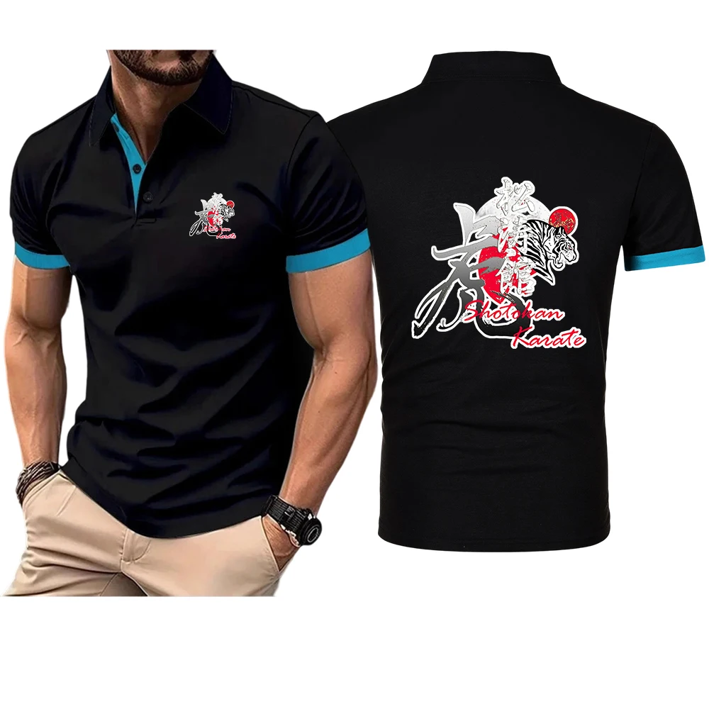 2026 Shotokan Karate Tiger Print Summer Man's New Solid Color Polo ShirtSimplicity Short Sleeve Quick Drying Casual Cotton Top