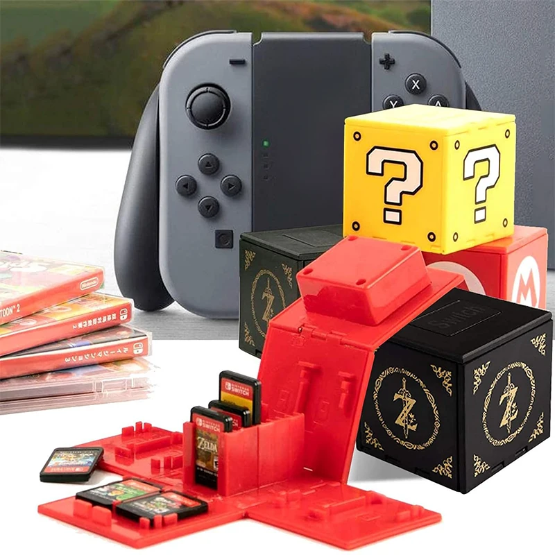 BANGSHE-Boîte de cartes de jeu Cube, compatible avec Nintendo Switch, stockage de cartes de grande capacité, étui d'évaluation pour Switch OLED, 16 en 1