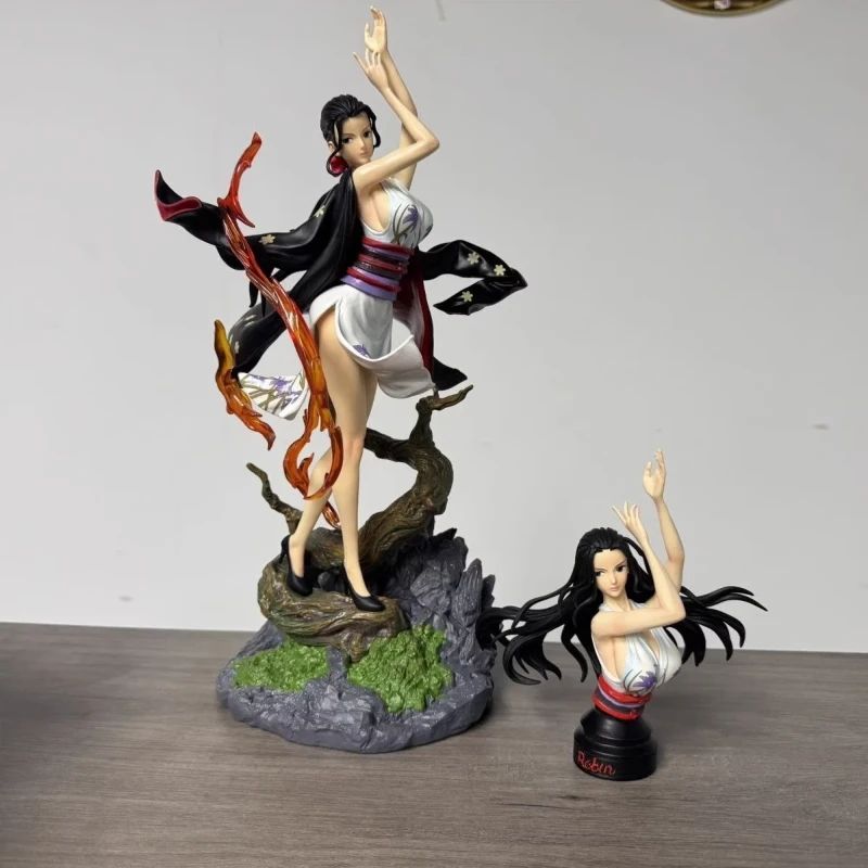 Novo 38cm uma peça figuras de anime nico robin figura 2 cabeças estatueta ação coletar mesa decoração ornamento brinquedos aniversário presentes