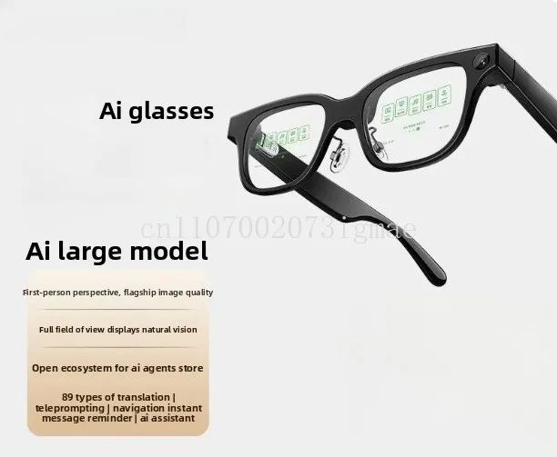 AI Smart Glasses with Display AR Real Time Translation Camera Search Exam Prompter Tech