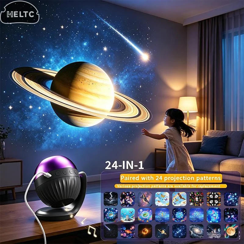 Dynamic Rotating LED Projector Light Rechargeable Ocean Lights Projector Adjustable Brightness LED Atmosphere Light For Bedroom