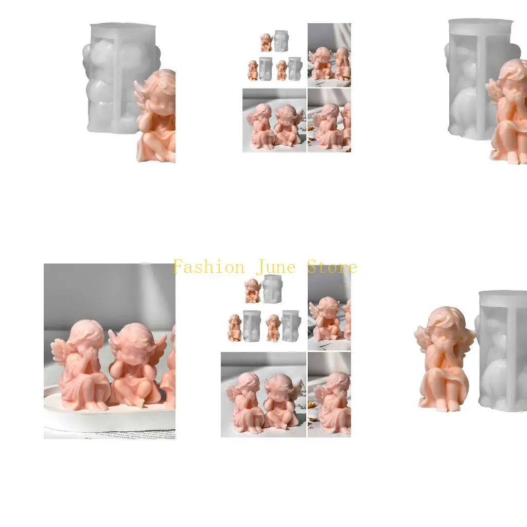 

N5KA Silicone 3D Angel Shaped Mold for DIY Enthusiasts Aromatherapies Mould