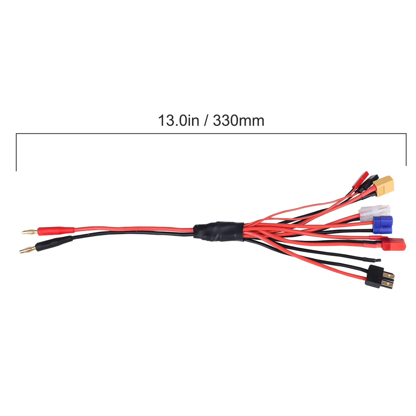 HobbyPark RC Lipo Battery Charger Adapter 8 in 1 Splitter Cable 4.0mm Banana Plug to Deans T-Plug TRX Tamiya XT60 EC3 JST Futaba