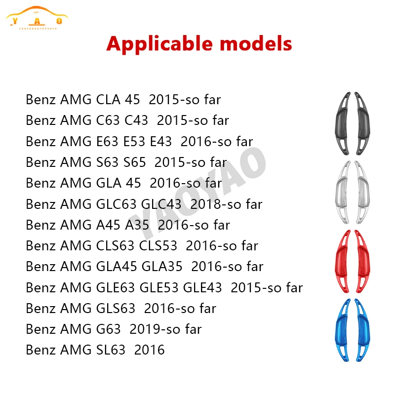 زوج عجلة توجيه سيارة التحول مجداف شيفتر تمديد الألومنيوم لمرسيدس بنز AMG CLA45 C63 GLA45 GLS63 GLE63 G63 2016-2019 #3
