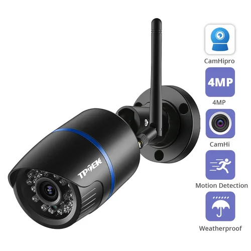 Cámara IP de 4MP y 1080P para exteriores, cámara de seguridad WiFi, videovigilancia inalámbrica, Wi Fi Bullet CCTV HD Camara CamHipro CamHi Cam
