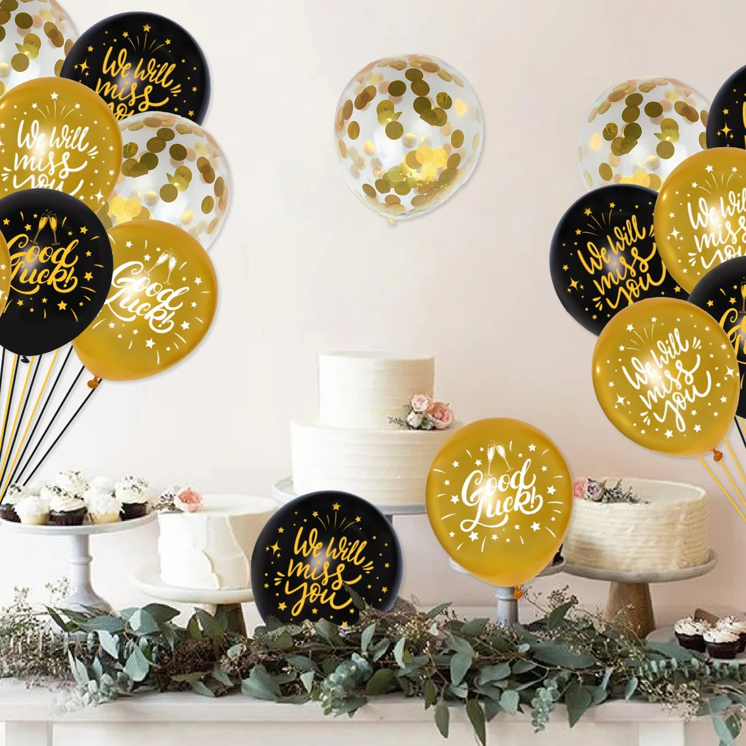 24 pezzi che lasciano decorazioni per feste, ti manteremo palloncino addio, palloncini per ufficio palloncino per la pensione per forniture per