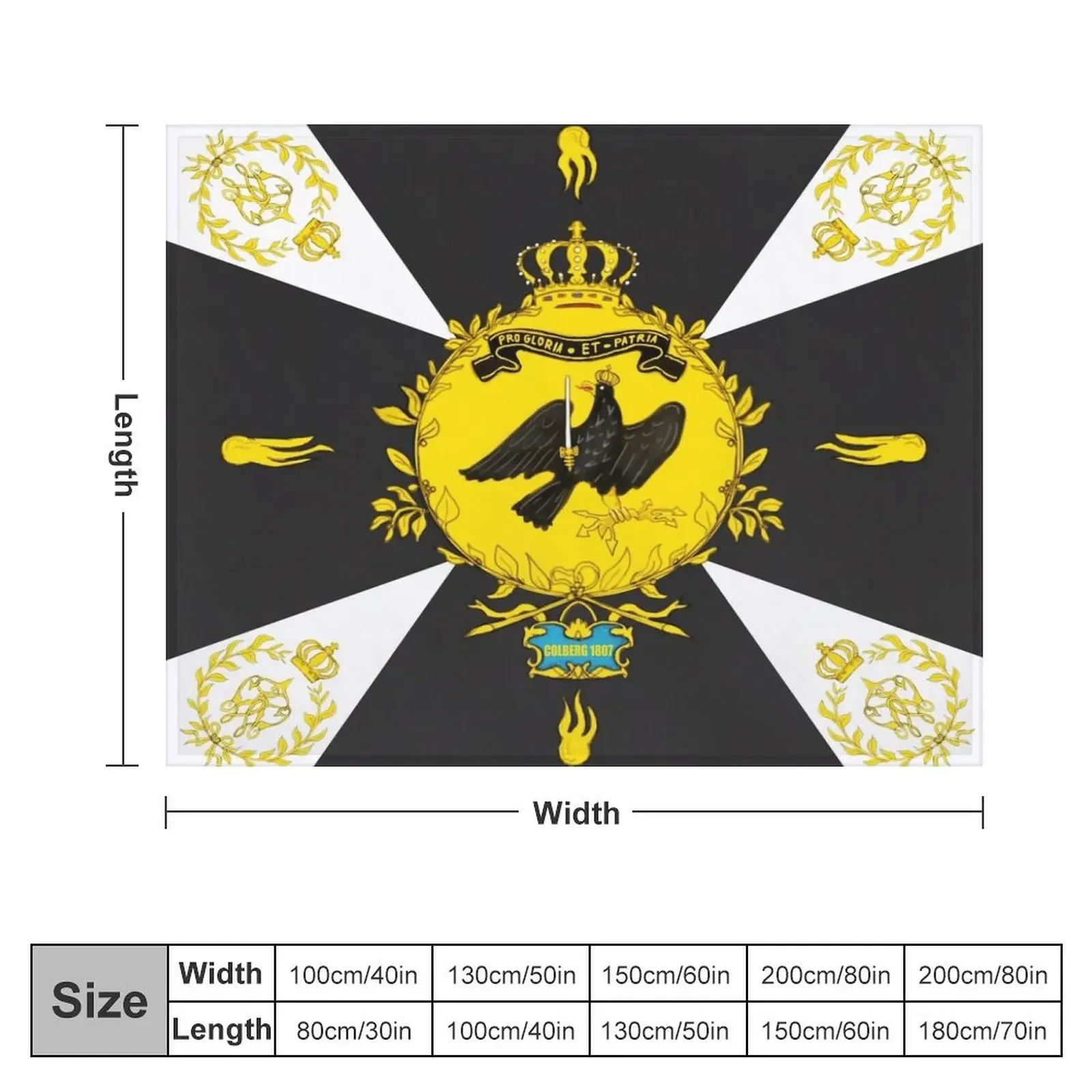 Napoleonic Prussian flag Colberg 1807 Throw Blanket christmas gifts christmas decoration Bed linens Blankets