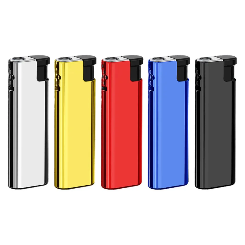 Factory Wholesale Metal Windproof Durable Cheap Lighters With Printed Logos, Blue Flame Cigarette Lighters Gadgets For Men
