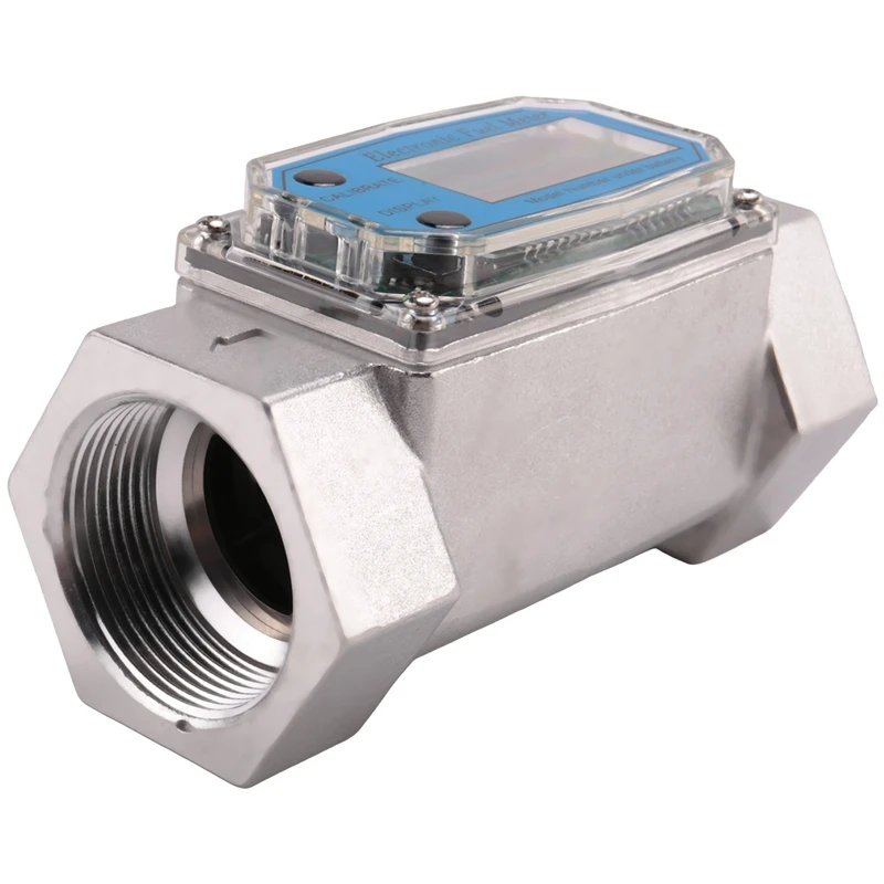 1.5 Inch Digital Turbine Flow Meter LCD Display Fuel Water Flow Meter, Flowmeter Fit For Diesel Kerosene Gasoline Water