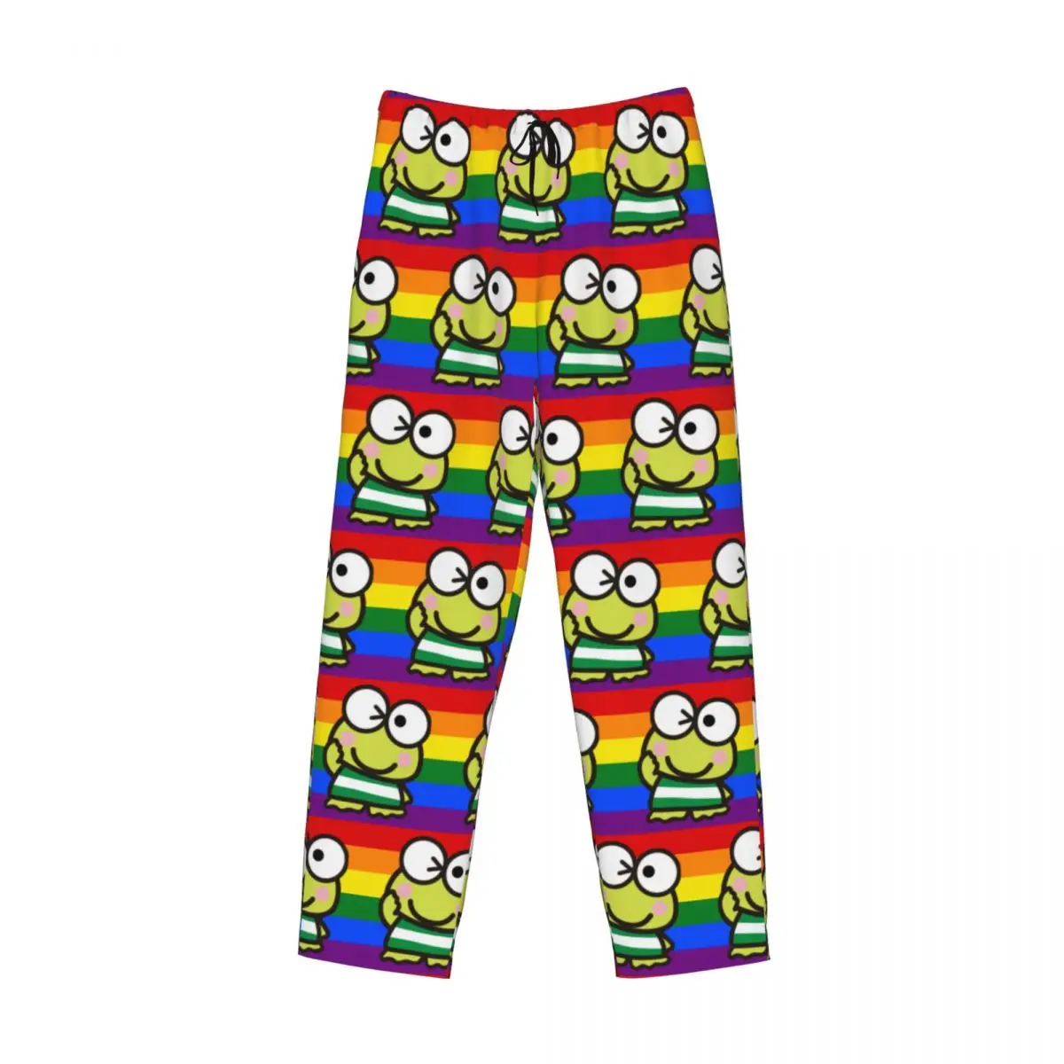 Custom Keroppi Pajama Pants Sleepwear Men Elastic Waistband Animation Comic Sleep Lounge Bottoms with Pockets