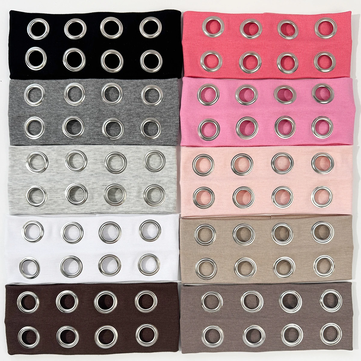 

Hip-hop punk style hollowed-out air eye metallic stretch headband for both men and women, music festival rock dark headband