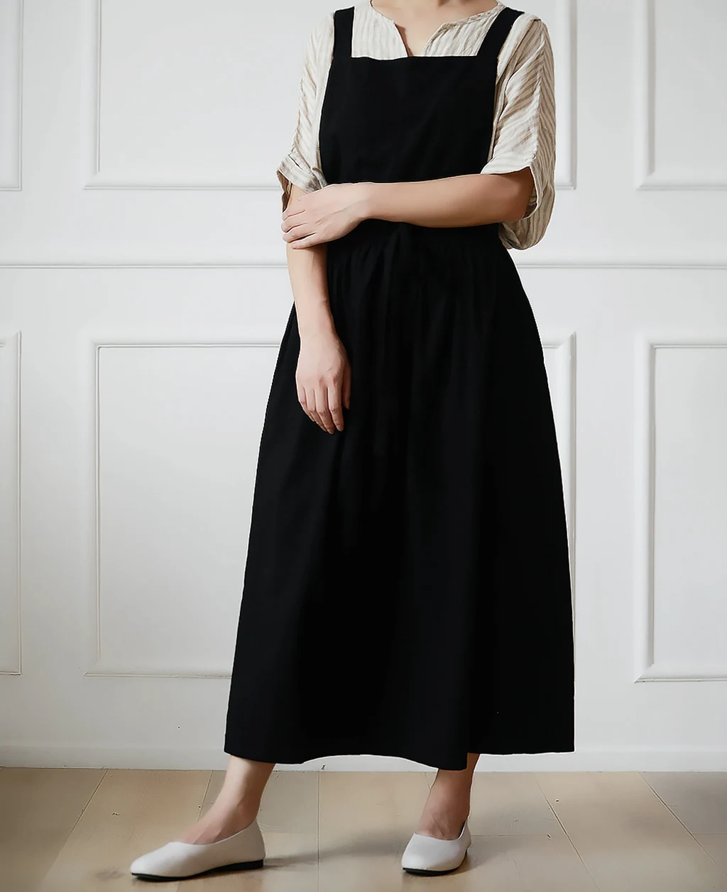 

New Retro Medieval Cotton Linen Cooking Kitchen Aprons For Woman Dress Flower Shop Smock Hairdresser Bib Garden Overall