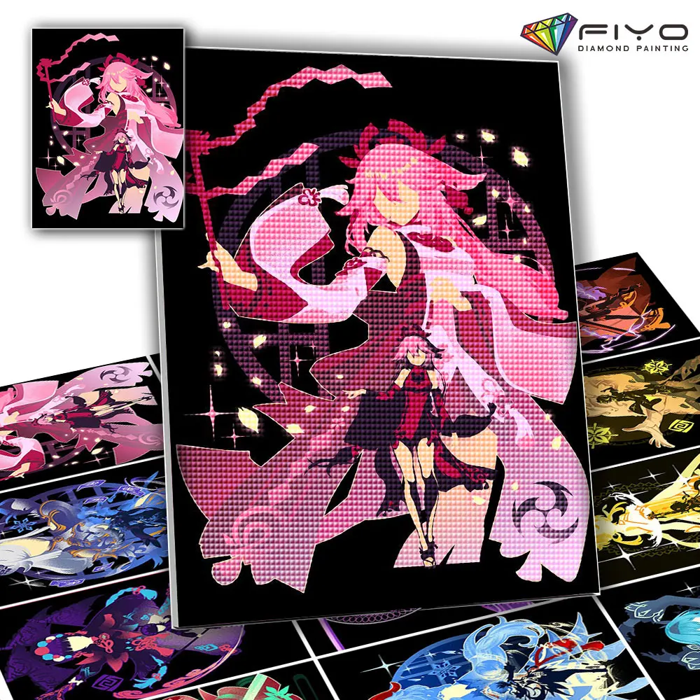 DIY 5D Diamond Painting Anime Genshin Impact Picture Mosaic Girl Full Diamond Embroidery Cross Stitch Kits Home Art Decoration