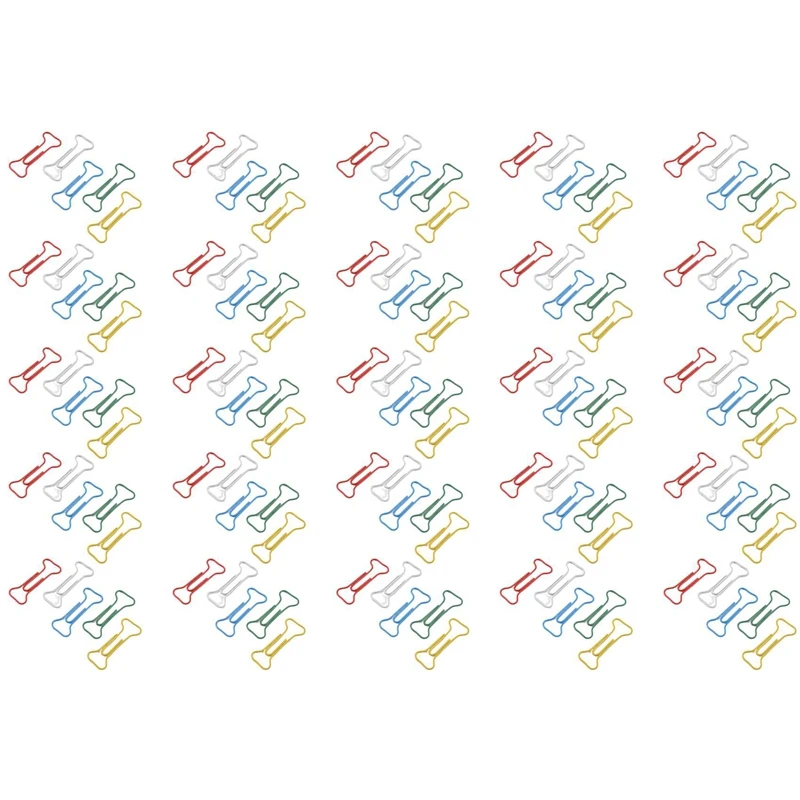 

100Pcs Bone Shape Multicolor Metal Paper Clips