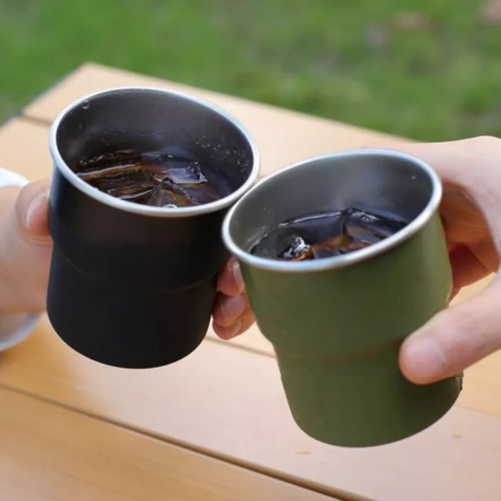 

Новая бытовая ежедневная чашка для воды, портативная штабелируемая пивная стакан из нержавеющей стали для походов, чашки для питья в помещении и на открытом воздухе