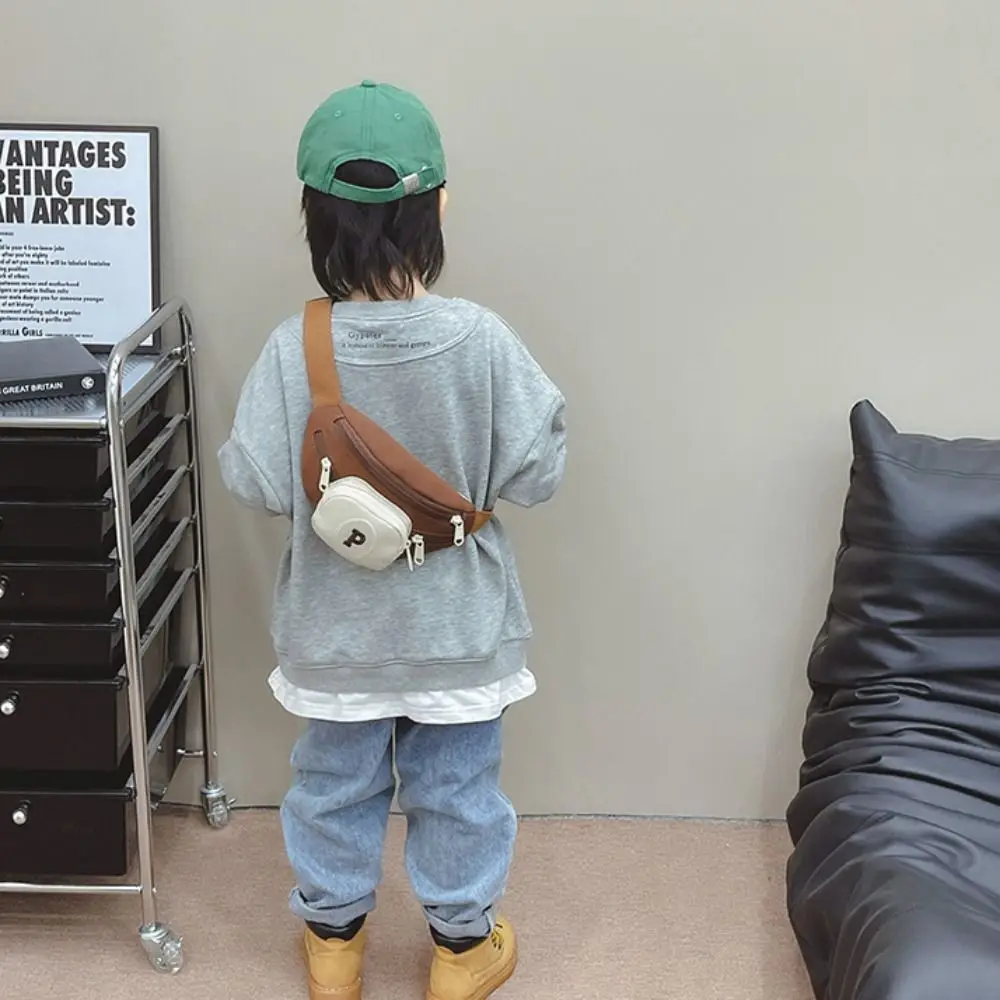 حقيبة أطفال قماشية عصرية ذات سعة كبيرة متعددة الطبقات حقيبة كروس خفيفة الوزن حقيبة صدر للرجال #5