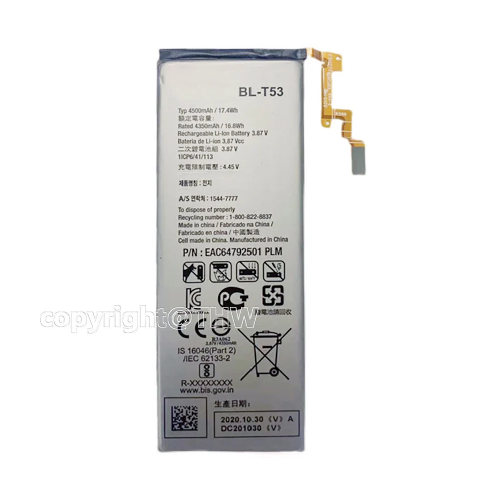 Original Replacement Battery BL-T53 4500mAh Battery ForLG BL T53 BL T53 Mobile phone Batteries+Free Tools +Track code
