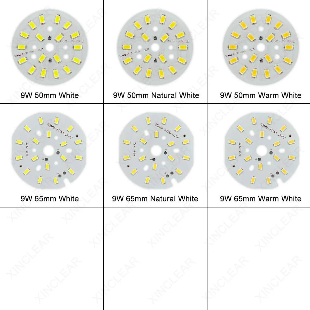 10PCS High Power LED SMD 5730 Light Board Warm Natural White 9W 27-29V 50mm 65mm PCB Lamp Bead Plate For DIY Spotlight Downlight