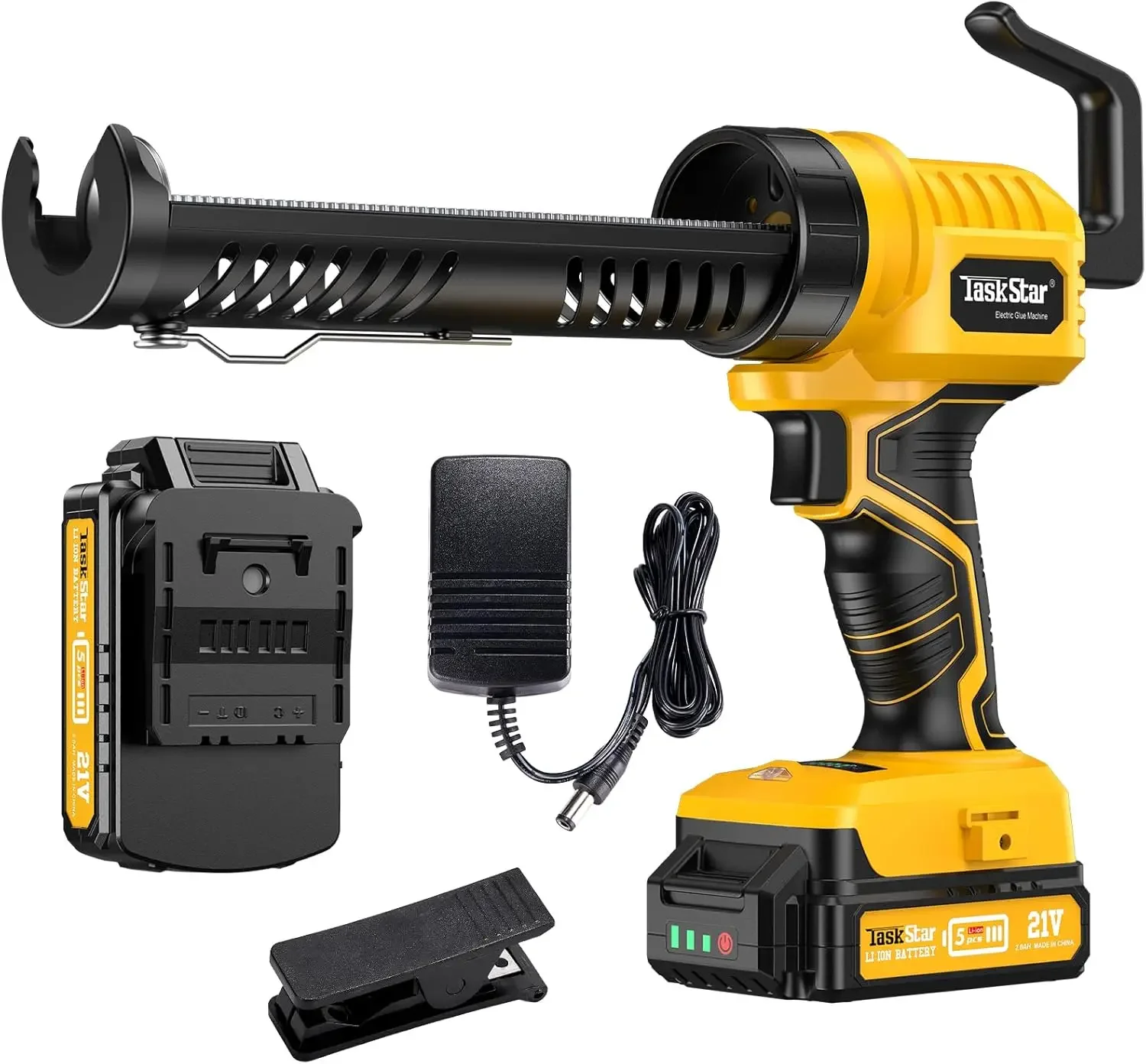 

Taskstar Caulking Gun Cordless Cartridge Press 300ML Electric Cartridge Gun 5 Adjustable Speed W/LED Light for Filling Sealing