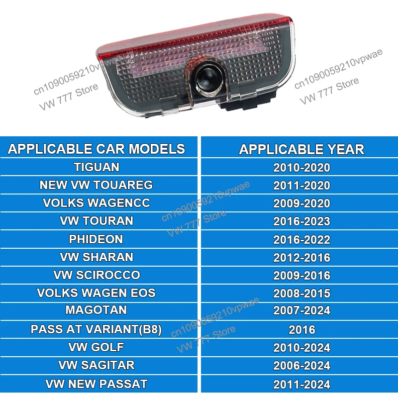 2 قطعة/المجموعة ل Volkswagen VW Golf CC طوارق باسات شيروكو تيجوان البديل B8 باب السيارة ضوء شعار جهاز عرض ليزر ترحيب ضوء