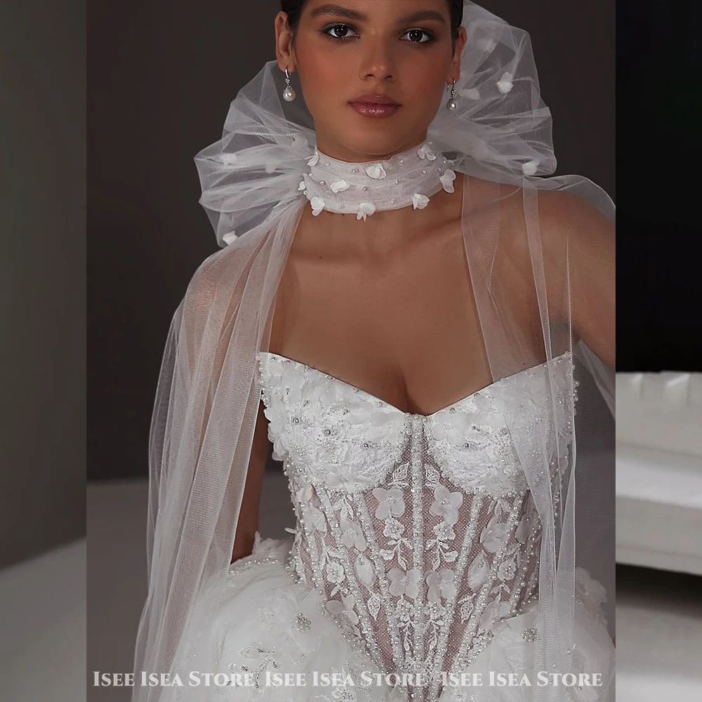 Vestidos de boda personalizados para mujer, vestidos de novia elegantes con estampado de encaje y escote en forma de corazón, vestidos de novia personalizados 2025