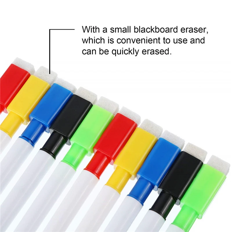 5Pcs/Set Erasable Whiteboard Marker Pen Colorful White Board Pen Graffiti Color Pen Office School Art Marker Stationery