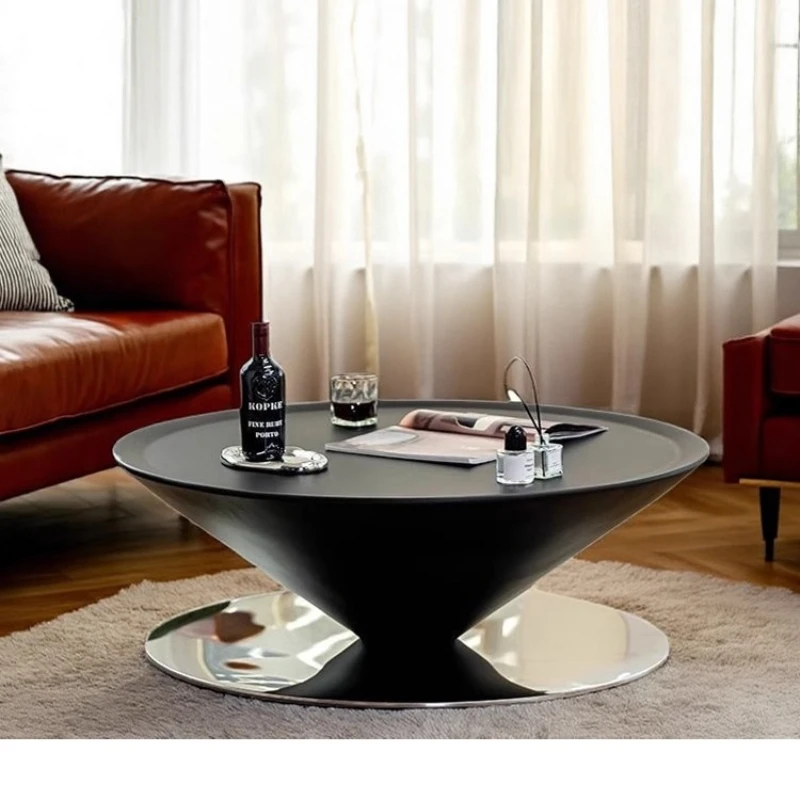 

Creative Flying Saucer Coffee Table Living Room Minimalist Cone Coffee Table Small Apartment Cream Style Suspended Coffee Table