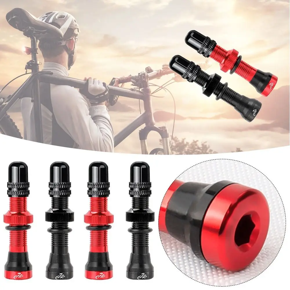 

1/2pcs Tubeless Rims 40/60mm MTB Road Bike Tire Presta Valve American Valve Schrader A/V Valves Anodized Nipple