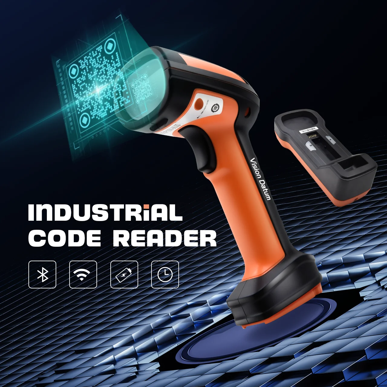 1.3MP 1280x1024 50fps FL4.7mm Wireless Handheld Code Scanner Industrial 1D 2D Barcode Reader for Warehouse