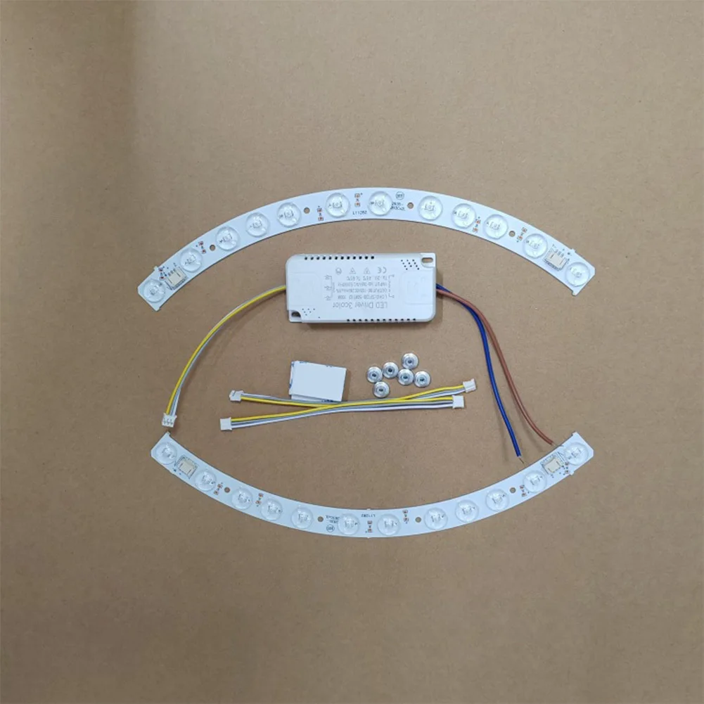 Fan shaped LED round ceiling light strip 3 stage dimming two color options for living room bedroom 2835 LED models 2/3/4