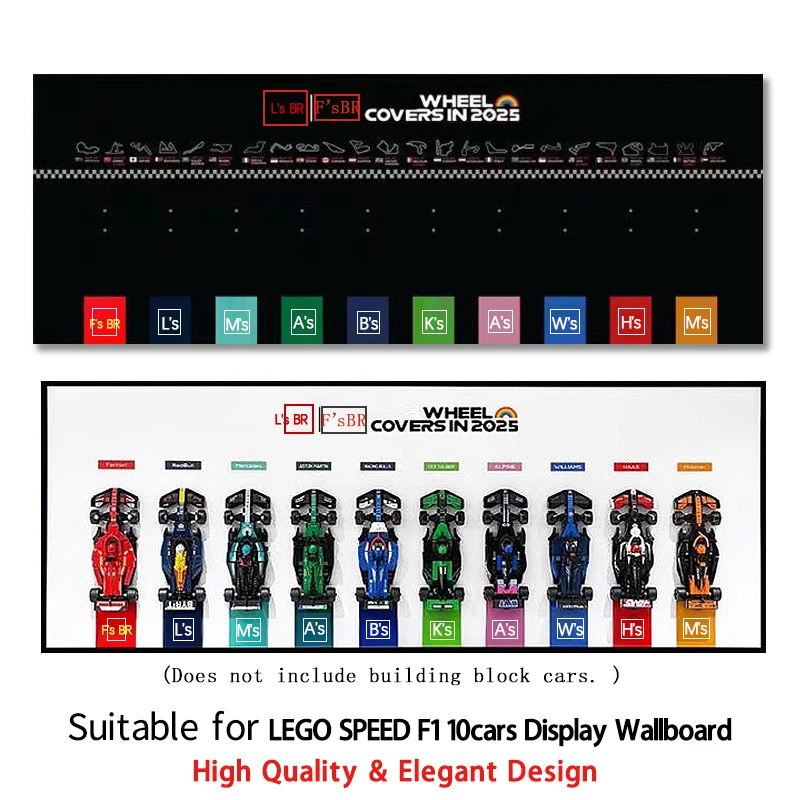 NEW Display Wallboard Suitable for lego speed champions f1 wall display mounts building block 10 cars model Display Photo Frame