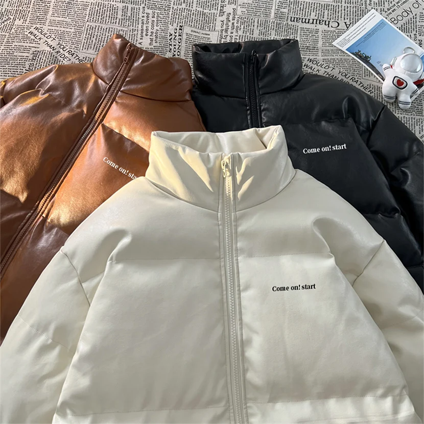 

Мужская хлопковая зимняя куртка: теплая, повседневная, свободного кроя, с воротником-стойкой, на молнии, молодежная, модная