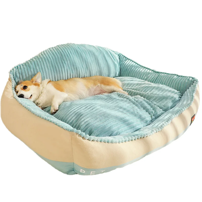 

Solid Pattern Dog Kennel Warm Cat Kennel Detachable Lazy Sofa Breathable Oxford Cloth Dog Bed Golden Retriever Winter Sponge