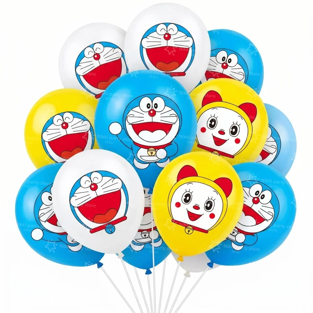 Doraemon Luftballons Geburtstag Cartoon-Figur Party-Zubehör 12 Zoll Latex-Ballon Partydekoration Raumdekoration Runde DIY-Dekoration