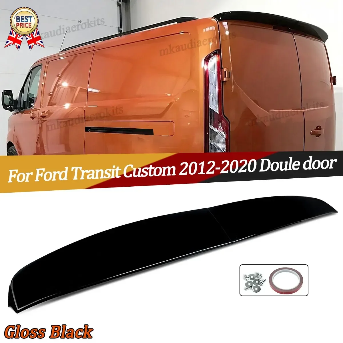 For Ford Transit Custom 2012-2019 Double Door Spoiler Rear Trunk Lip Twin Barn Door Rear Spoiler Wing Lip Rear Lip