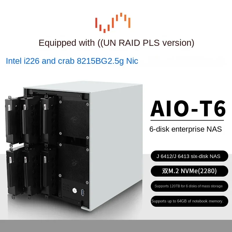 

J6412/J6413 Enterprise-Level Six-Disk NAS Demon Board/Dual M.2/I226 NIC/ITX/Unraid