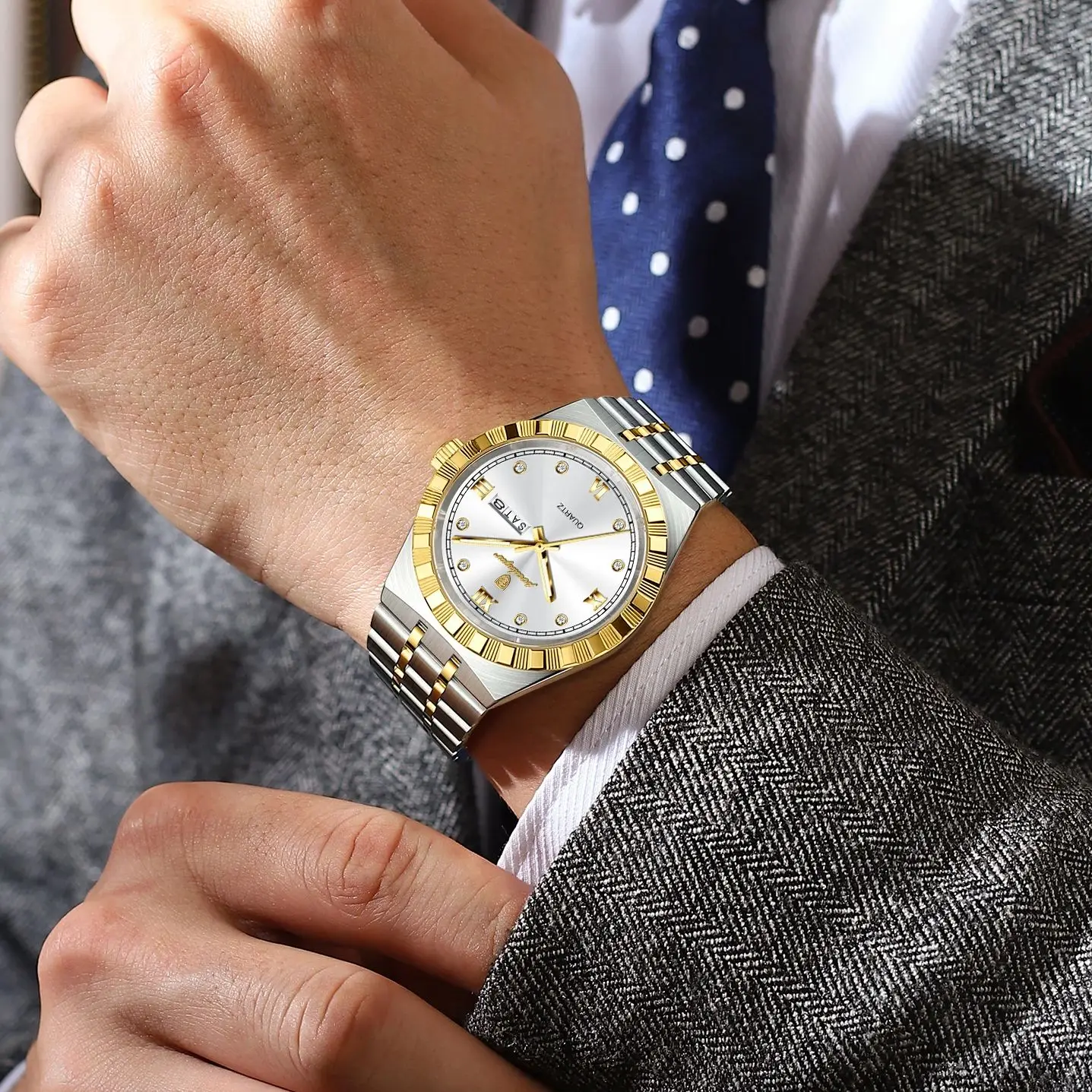 POEDAGAR Original Luxury Man Watch Week Date Waterproof Luminous Wristwatch For Men Stainless Steel Casual Quartz Men’s Watches