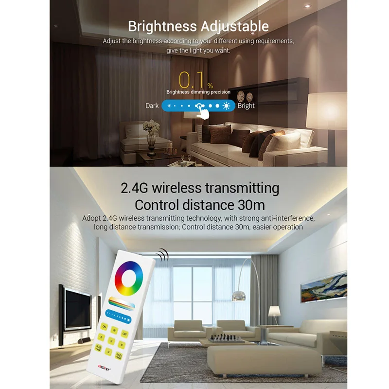 Miboxer RGB/RGBW/RGBCCT LED Strip Controller 2.4G Remote B0/FUT043A/FUT044A/FUT045A/FUT088/FUT043/FUT044/FUT045