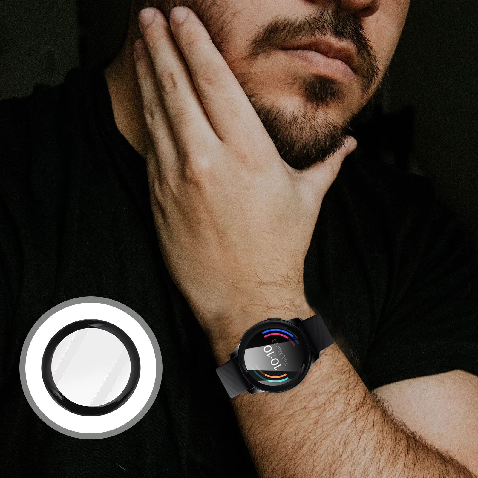 

3pcs Watch Screen Protector Full Coverage Composite Film For Smart Watch Accessory Lightweight Durable Protection